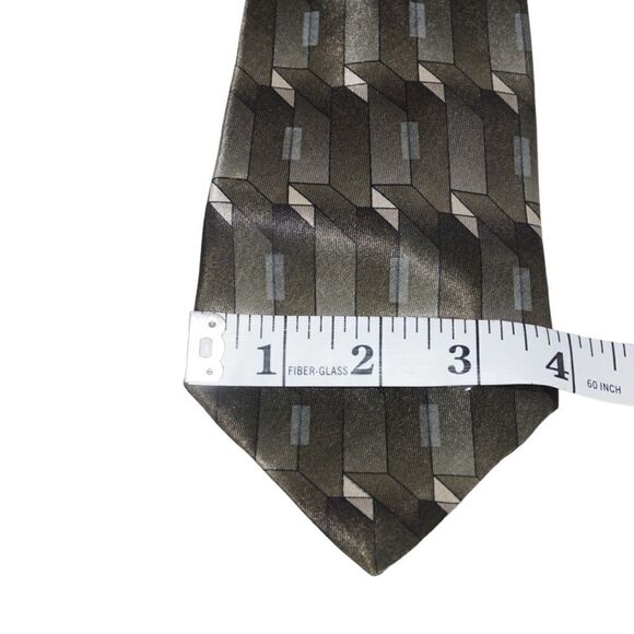 Don Loper Beverly Hills Green Sateen Geometric Tie - Picture 7 of 8